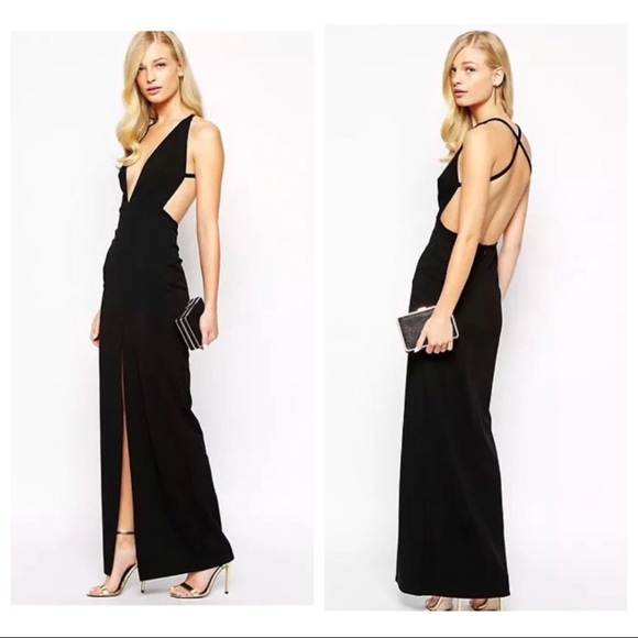 Solace London Dresses & Skirts - Solace London Open Back Plunging Neckline Dress